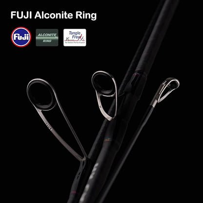 PURELURE Creek Dance Travel Ultralight Fishing Rods Spinning 2/3/4 Piece Portable BFS Casting Rod Solid Tip TORAY Carbon Fiber, Full Fuji Alconite Guides, Red Willow Wood Reel Seat AAA Cork Handle