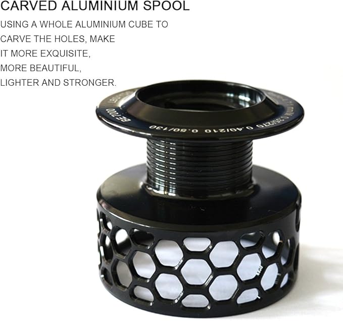 Spinning Fishing Reels 12+1BB Ultra Lightweight Carved Aluminum Spool Reels Affordable Smooth Spinning Reels