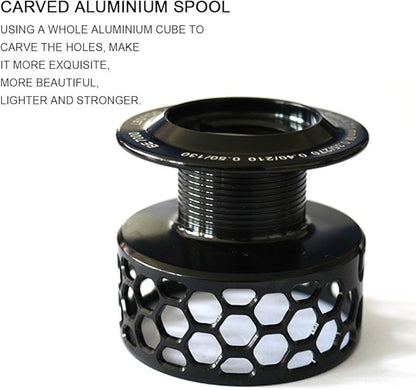 Spinning Fishing Reels 12+1BB Ultra Lightweight Carved Aluminum Spool Reels Affordable Smooth Spinning Reels