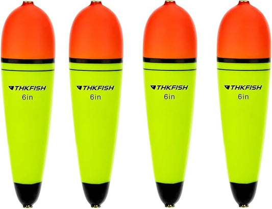 THKFISH Slip Bobbers Floats EVA-Slider-Bobbers Slip Corks for Sea Fishing Catfish Bobbers Assortment Freshwater 4PCS 4", 6", 7"