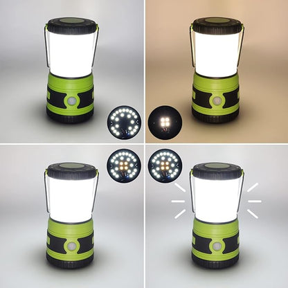 LED Camping lamp Super Bright 1500 lumens 4 Light Modes Dimmable searchlight Battery-Powered Emergency lamp Suitable for Night Hiking Tent Lighting Emergencies Power outages (Green)