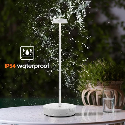 2Pack Cordless LED Table Lamp，Rechargeable Battery Desk Lamps, 3 Color Stepless Dimmable Metal Battery Table Lamps, Portable Table Light