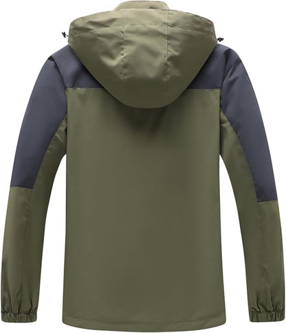 GIISAM Rain Jacket for Men, Mens Waterproof Raincoat Lightweight Rain Jackets Outdoor Rain Coat Windbreaker with Hood