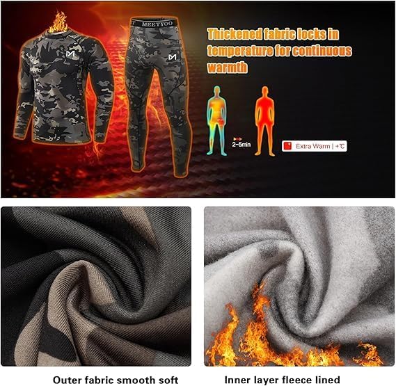 Men's Thermal Underwear Set Sport Long Johns Base Layer