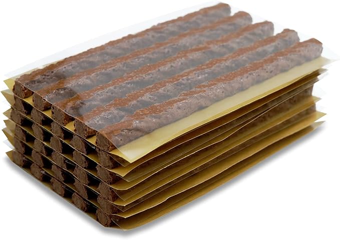 CKAuto 30pcs 4" Brown Tire Repair Strings, Automotive Tool Tire Repair Plugs for Tubeless Off-Road Tires Car, Bike, ATV, UTV, Wheelbarrow, Mower