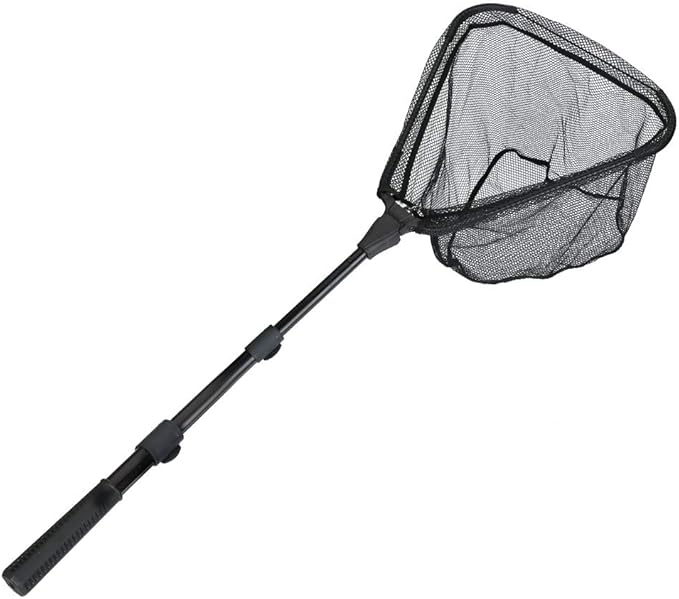 RESTCLOUD Fishing Landing Net with Telescoping Pole Handle, Fishing net Freshwater for Kids Men Women, Extend to 40-63 Inches