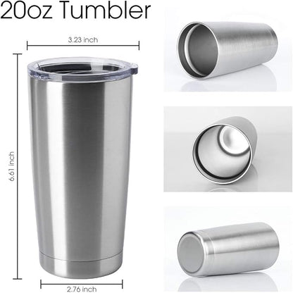 HASLE OUTFITTERS 20oz Tumblers Bulk Stainless Steel Cups with Lid Double Wall Vacuum Insulated Coffee Mugs for Cold & Hot Drinks Pack