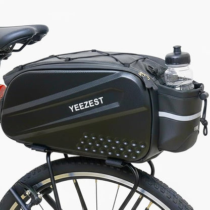 Bike Bag for Bicycle Rear Rack – 10L Hard Shell Waterproof Bike E-Bike Rack Bag with Shoulder Strap & Reflective Stripfor Cycling, Commuting, Outdoor Travel