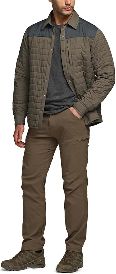 CQR Men's Lightweight Insulated Jacket, Windproof Packable Water Resistant Warm Active Coat for Hiking Work Outdoor Tactical