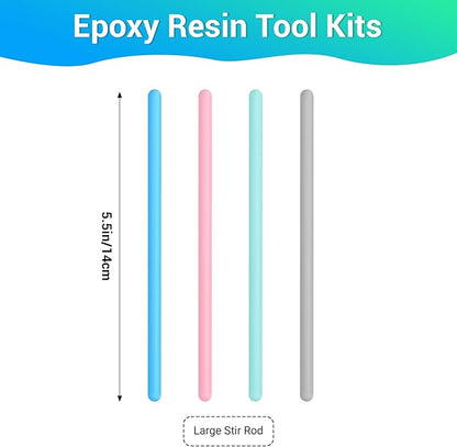 Gartful 4PCS Colored Silicone Stir Sticks, Reusable Mixing Sticks for Epoxy Resin, Paint, Making Glitter Tumblers Cups, Arts, Crafts, Facial Mask Stirring Rods, 4 Colors