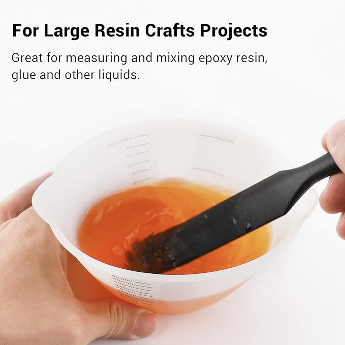 Gartful 500ml Large Silicone Measuring Cups, 2-Cup Resin Mixing & Pouring Cups for Epoxy, Resin Jewelry Making, Nonstick Reusable Craft Measuring Cups, 16 oz, Set of 2