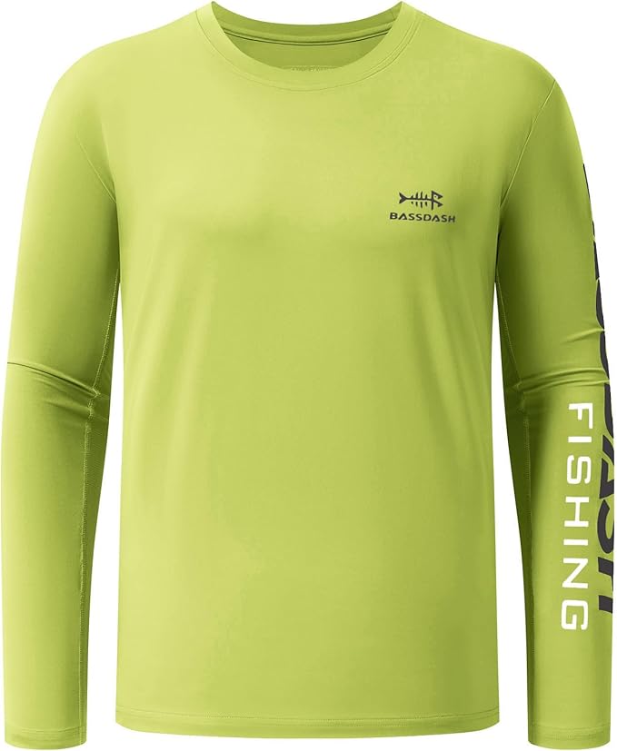 BASSDASH Fishing T Shirts for Men UV Sun Protection UPF 50+ Long Sleeve Tee T-Shirt