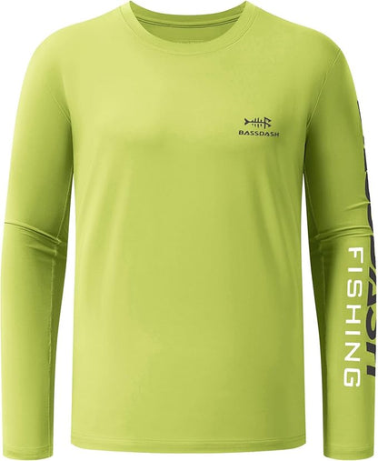 BASSDASH Fishing T Shirts for Men UV Sun Protection UPF 50+ Long Sleeve Tee T-Shirt
