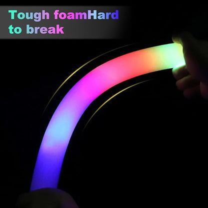 Bulk Glow Sticks - 100 PCS 18" LED Foam Sticks, 3 Modes Flashing Glow Batons for Party Favors, Wedding, Birthday, Raves, Concert, Festivals