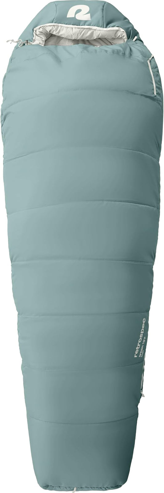 Retrospec Dream Sleeping Bag - 5, 15, 30 Mummy for Camping, Insulated Cold Weather, Lightweight Stuff Sack, Water-Resistant, Adjustable Draw Cords, Adult