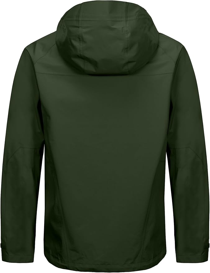 Little Donkey Andy Men's High-performance 3L Hard Shell Waterproof Rain Jacket Breathable Rain Gear for Hiking,Travelling