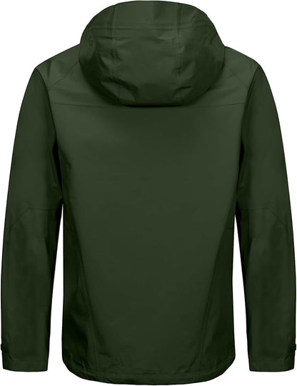 Little Donkey Andy Men's High-performance 3L Hard Shell Waterproof Rain Jacket Breathable Rain Gear for Hiking,Travelling