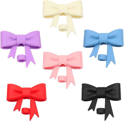 6Pcs Silicone Straw Toppers Covers for Stanley Cups 40/30oz 10mm(0.4in) Dust-Proof Bow Straw Covers Toppers Suitbale for Stanley Cup Accessories Reusable Straws Caps (Colorful C)