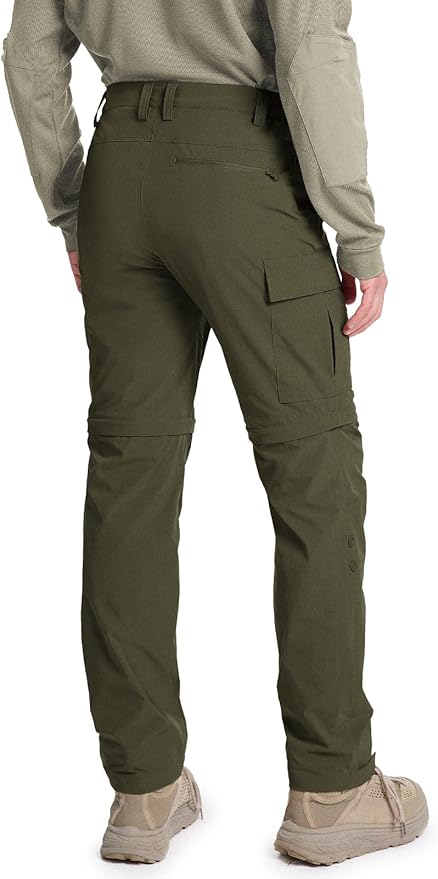 Moosehill Men's-Hiking-Pants Convertible Quick-Dry Water-Resistant Lightweight Zip-Off Outdoor with 5 Deep Pockets