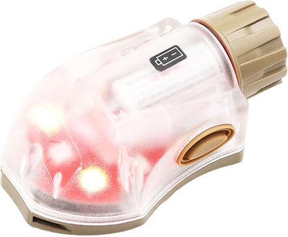 Tactical IR Strobe Helmet Light Military Identification Light with LED Visible Light Constant-on & Strobe Survival Signal Light (Tan-Red)