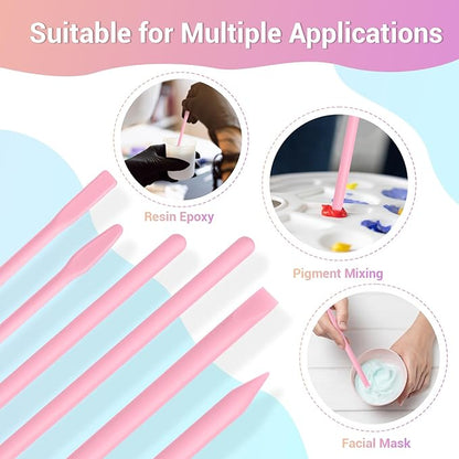 Gartful 6PCS Silicone Stir Sticks, Reusable Mixing Sticks for Epoxy Resin, Paint, Making Glitter Tumblers Cups, Arts, Crafts, Facial Mask Stirring Rods, Pink