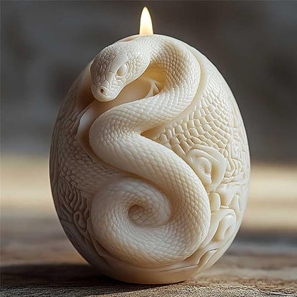 Snake Egg Candle Molds for Candle Making, MUAECH 3D DIY Snake in Egg Silicone Mold for Soap Making, Clay Jewelry Moulds, Gypsum Clay Resin Casting Mould for Halloween Home Decor