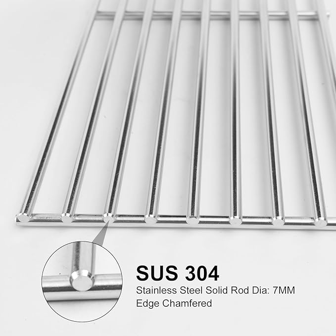 J&HYBBQ 4Pcs Stainless Steel Grill Grate 19 1/4 x 7.5 Inch, 7mm Rod BBQ Grill Grate Compatible with Bull Angus, Brahma, Outlaw, Steer Premium, Lonestar Select, 7 Burner Premium, Lion Premium