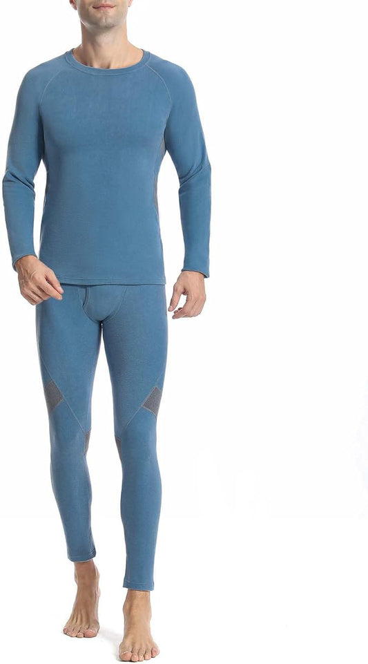 Runhit Mens Thermal Underwear Set：Fleece Lined Long Johns for Men Thermal Shirts and Pants Base Layer Cold Weather Thermals