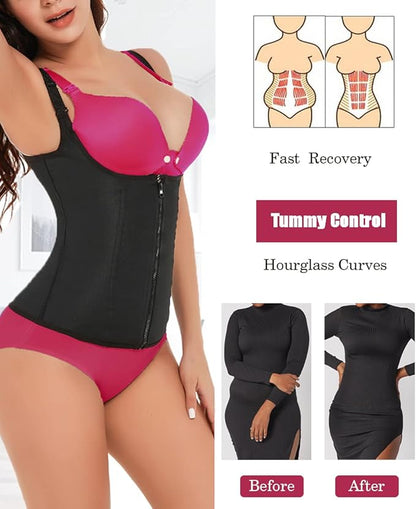 GainKee Clip and Zip Waist Trainer Corset Women Neoprene Worked Out Sweat Vest Body Shaper