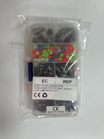 THKFISH Texas and Carolina Fishing Rig Bass Fishing Bullet-Weights for Fishing Sinkers Hooks Rolling Barrel Fishing Swivels Beads Rings Fishing Tackle Kit 35pcs/339pcs/389pcs