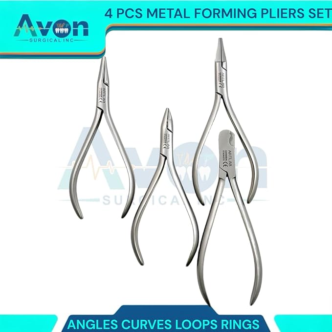 Metal Forming Kit of 4 Pliers | Wire Bending, for Forming Loops, Curves, Rings, Angles, and More. Hobby Wires, Jewelry Wire Bending Tools | Made of German Stainless Steel