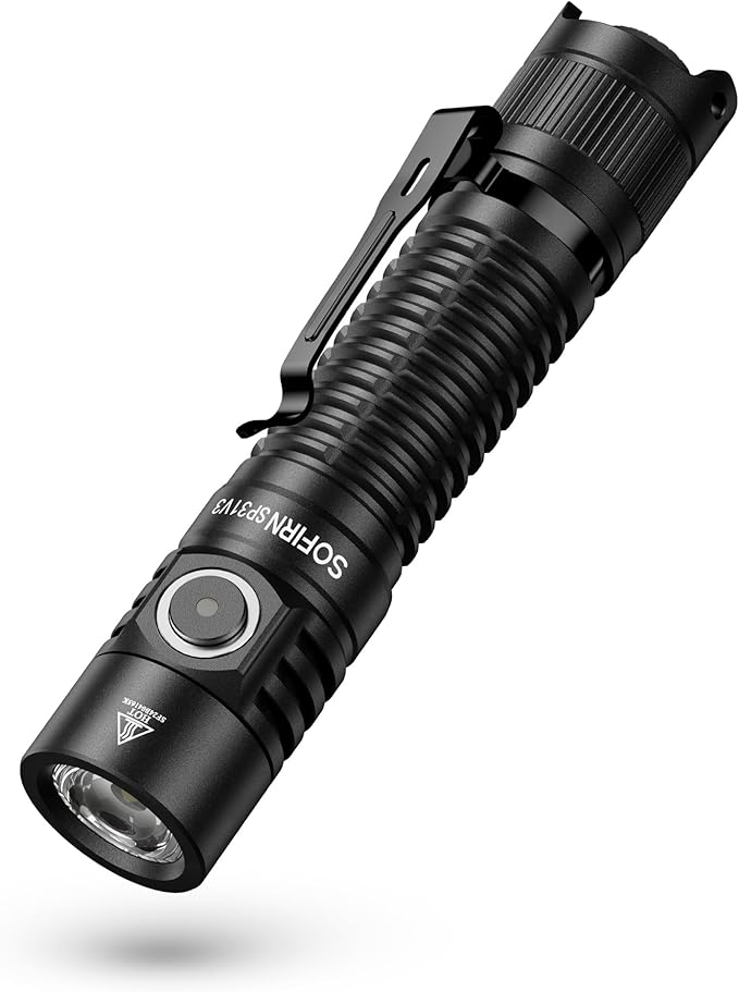 Sofirn SP31 V3.0 Tactical Flashlight Rechargeable, 2000 High Lumen Pocket Flashlight with Powerful LED, Dual Switches and Battery for EDC, Home, Emergency, Heavy Duty, IP68 Waterproof / Compact Built