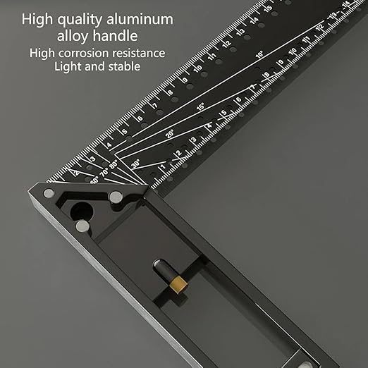 2025 New Multi-Angle Measuring Ruler, Woodworking Square Ruler, Universal Combination Angle, Multifunctional Right Angle, L Square for Precise Measuring, Drawing (Black)