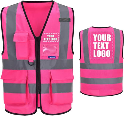A-SAFETY High Visibility Reflective Safety Vest Customize Logo (XS-8XL)