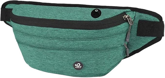 WATERFLY Running Belt Fanny Pack: Runner Marathon Jogging Waist Pack Sport Workout Exercise Fitness Phone Holder Belt for Men Women Jogger Slim Waistband Black