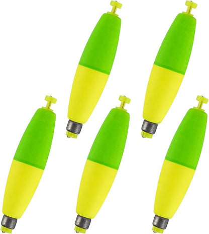 Dr.Fish Cigar Fishing Bobbers Weighted Fishing Floats EVA Foam Snap-On Spring Floats Fly Sea Boat Fishing for Bass Trout Panfish Bluegills