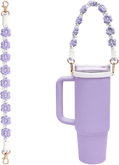 Outman Cup Accessories Set Water Bottle Holder Sling,Siliocne Straw Cover,Lipstick Holder Fits Most 16-40oz Water Bottles Compatible with Stanley Cup