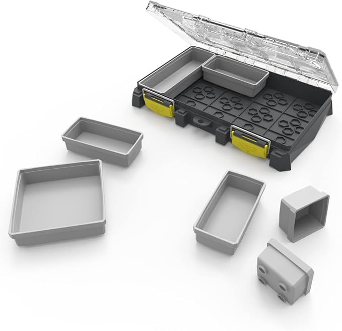 BUZBE Colony 15T (Thin) Modular Tackle Organizer, Customizable Waterproof Storage, Fishing Small Parts & Terminal Tackle Box