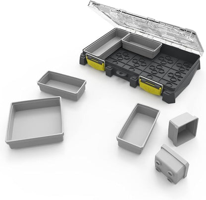 BUZBE Colony 15T (Thin) Modular Tackle Organizer, Customizable Waterproof Storage, Fishing Small Parts & Terminal Tackle Box