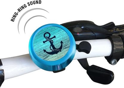 WIRESTER Blue Aluminum Round Bike Bell, Classic Ring Bicycle Bell, Bike Accessories Bell Ring for Adults Kids Girls Boys