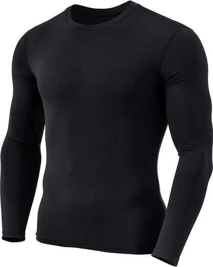 TSLA Men's Thermal Long Sleeve Compression Shirts, Athletic Base Layer Top, Winter Gear Running T-Shirt