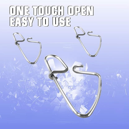 AMYSPORTS Stainless Quick Fishing Snap Kit Power Clip Fishing Snap Saltwater Corrosion Resistance Snaps Swivels Lock Freshwater Connector