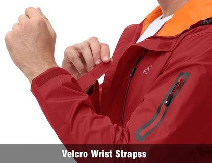 TBMPOY Men's Lightweight Rain Jackets Waterproof Raincoat with Hood Running Cycling Hiking Outdoor Windbreaker