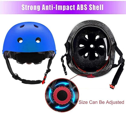 Adjustable Helmet for Ages 3-16 Kids Toddler Boys Girls Youth,Protective Gear with Elbow Knee Wrist Pads for Multi-Sports Skateboarding Bike Riding Scooter Inline skatings Longboard Roller Skate