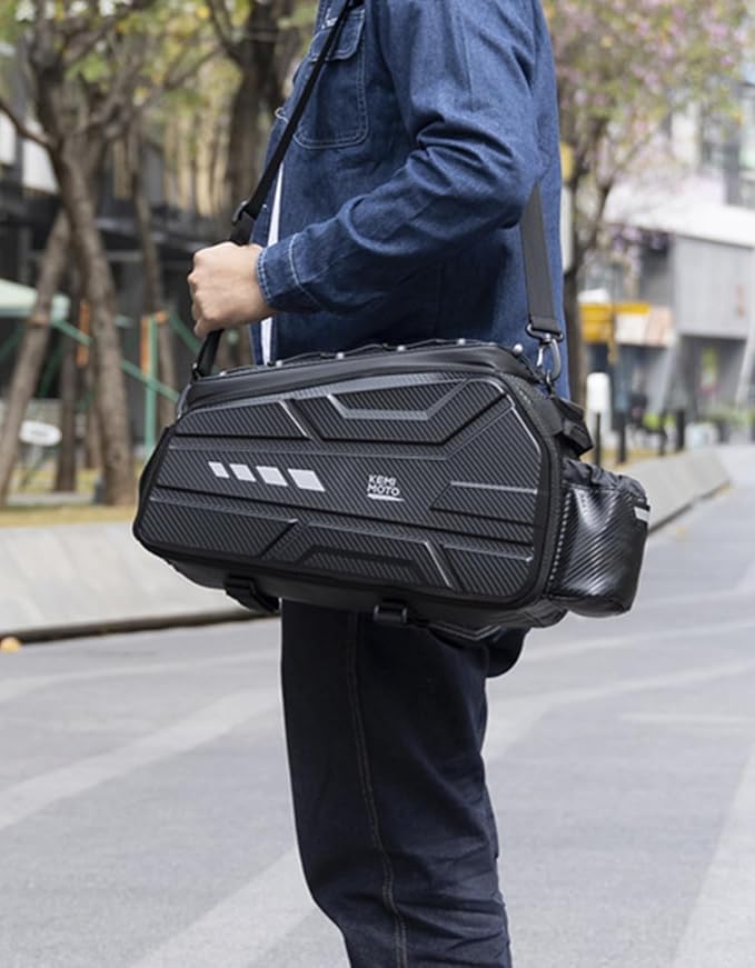 KEMIMOTO Bike Bag 11L EVA Hard Shell, Stable Installation Rear Rack Bag with Waterproof Cover, Bicycle Trunk with Shoulder Strap for Commuter Travel Outdoor