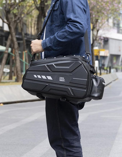 KEMIMOTO Bike Bag 11L EVA Hard Shell, Stable Installation Rear Rack Bag with Waterproof Cover, Bicycle Trunk with Shoulder Strap for Commuter Travel Outdoor