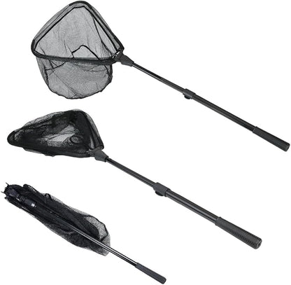 RESTCLOUD Fishing Landing Net with Telescoping Pole Handle, Fishing net Freshwater for Kids Men Women, Extend to 40-63 Inches