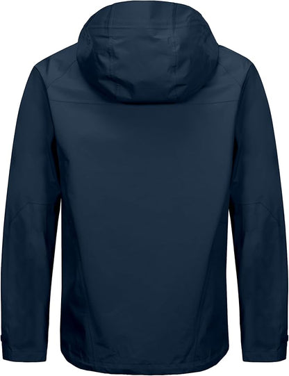Little Donkey Andy Men's High-performance 3L Hard Shell Waterproof Rain Jacket Breathable Rain Gear for Hiking,Travelling