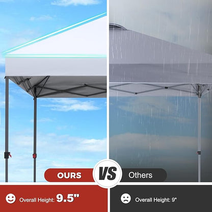 ABCCANOPY Pop Up Canopy with Sidewall,10x10 Outdoor Canopy Tent with Storage Sidewall for Commercial Events with 4 Weights (White)