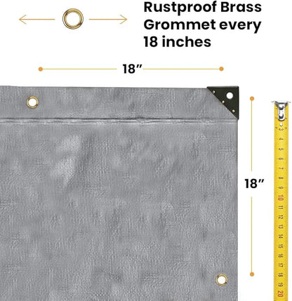 WHITEDUCK Super Heavy Duty Poly Tarp Cover 16 Mil & 10 Mil with Grommets and Reinforced Edges (Brown, White & Silver Black) (Silver Black- 16 Mil, 20' x 30')